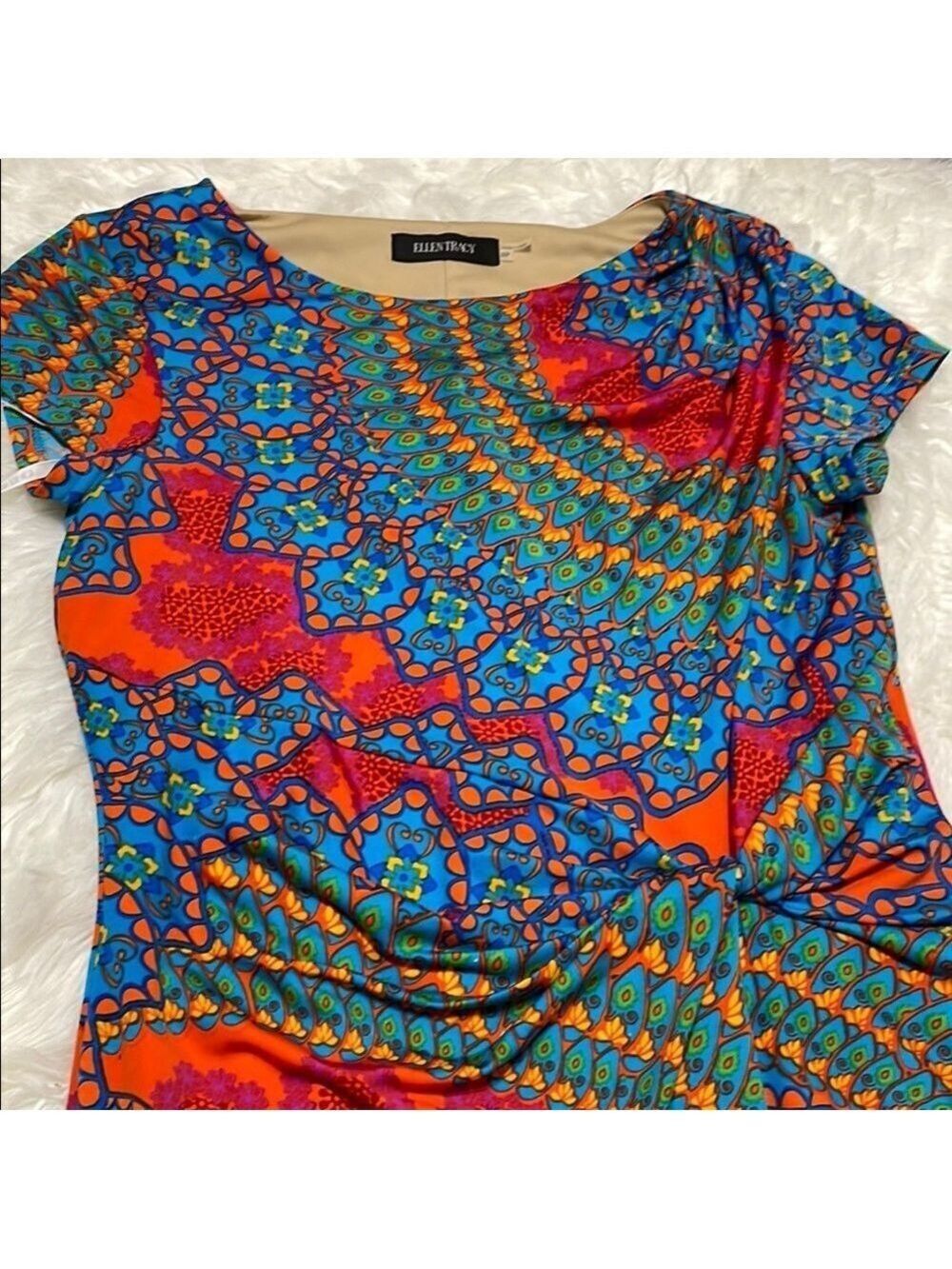 Ellen Tracy Multi Color Sheath Dress Sz 8P - Picture 14 of 14